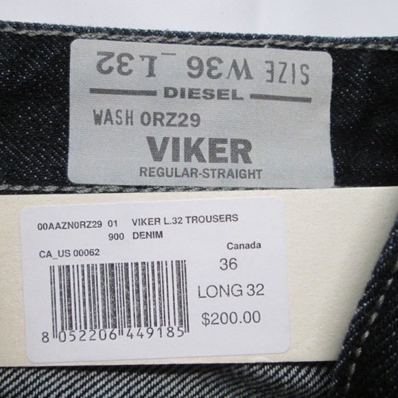 Diesel Viker Jeans 36W 32L - Picture 4 of 5